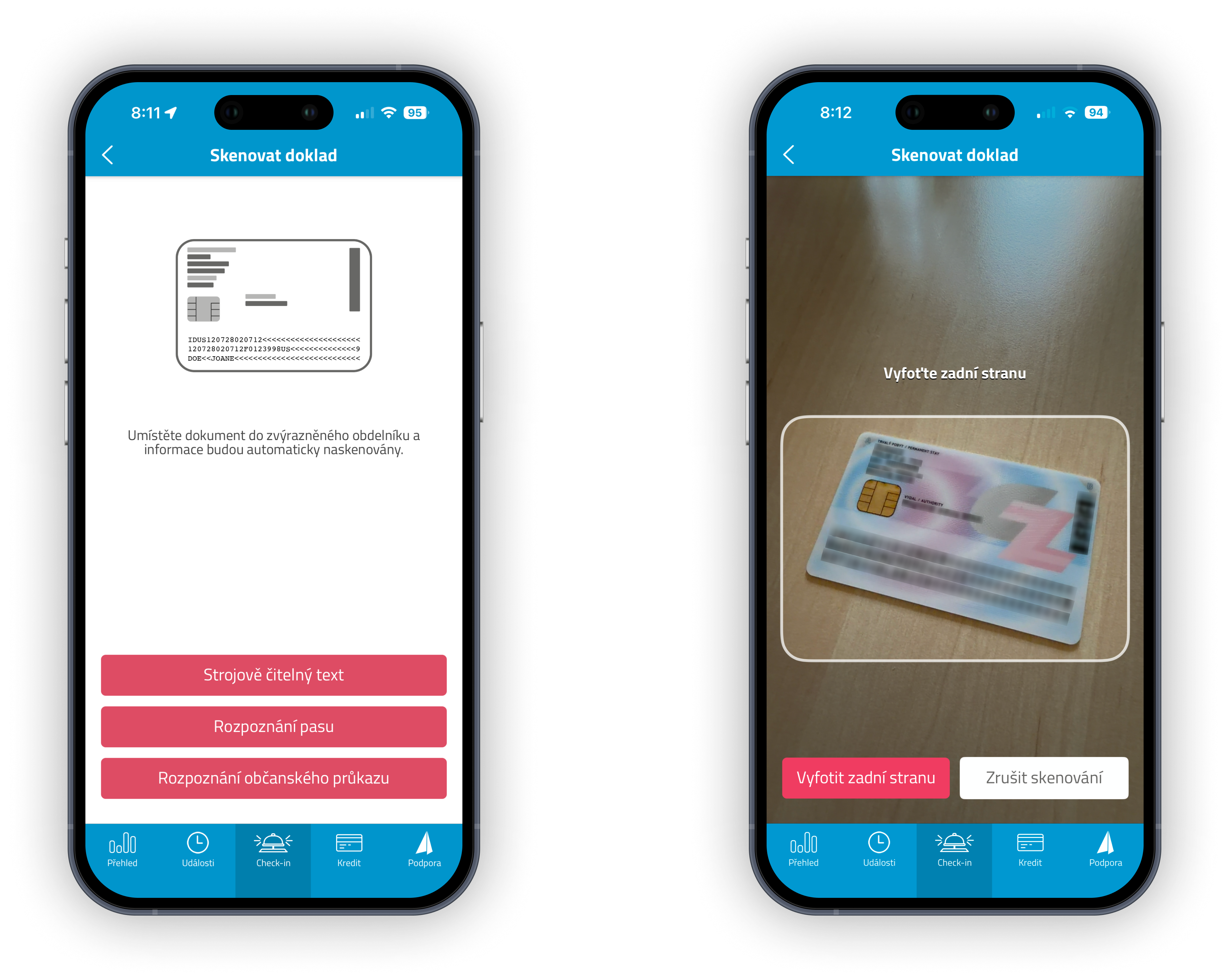 Plazaro Scan ID AI – Rozpoznávání dokladů hostů při check-inu pomoci iOS a Android mobilní aplikace